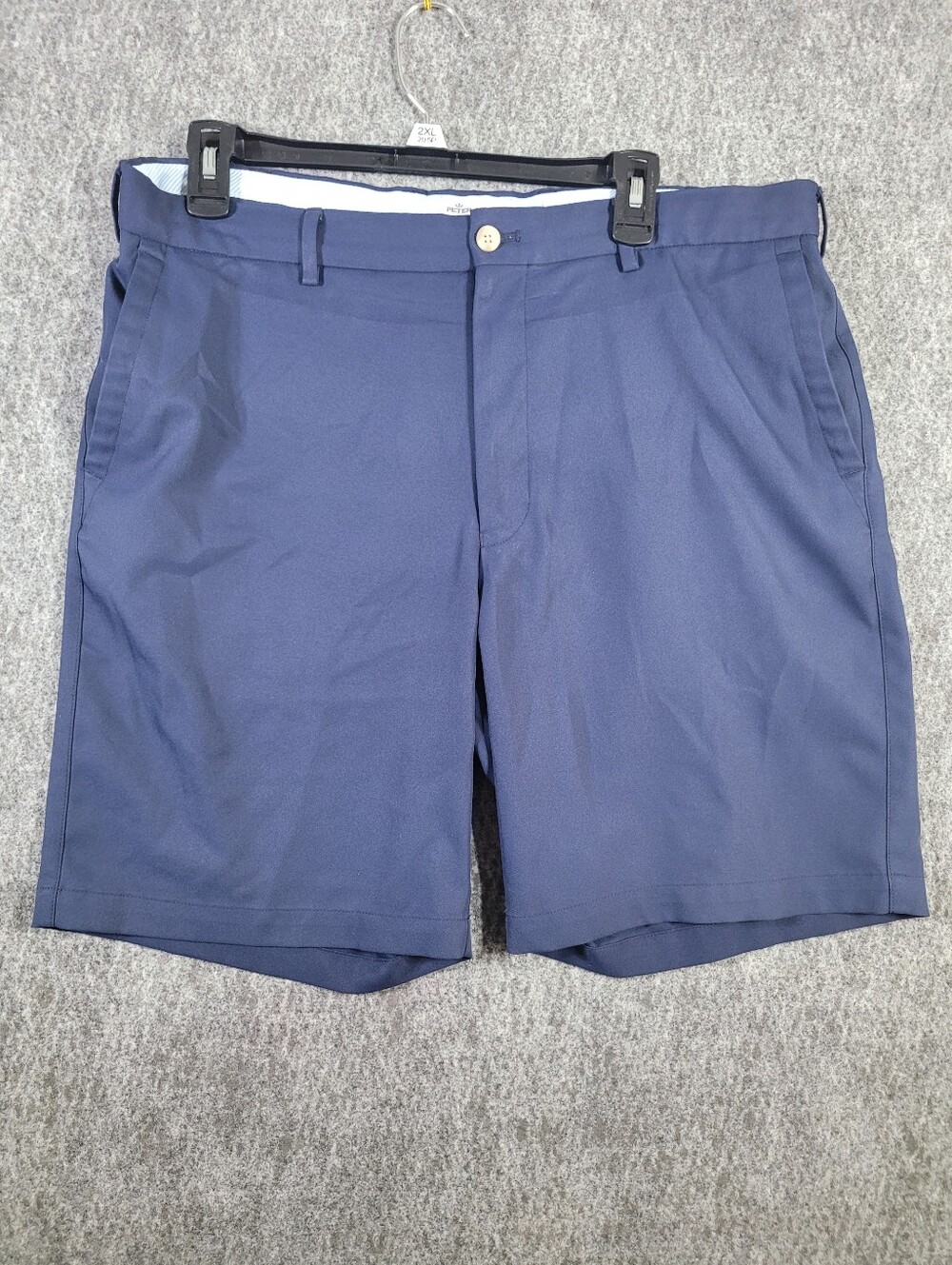 Peter Millar Crown Sport Mens 36 Navy Blue Performance Golf Shorts Flat Front